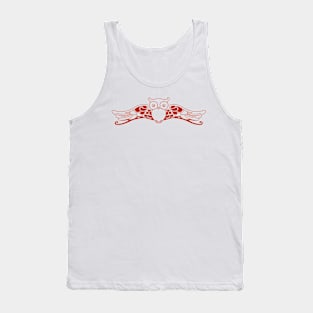 Owl red design art, illustraion. Tank Top